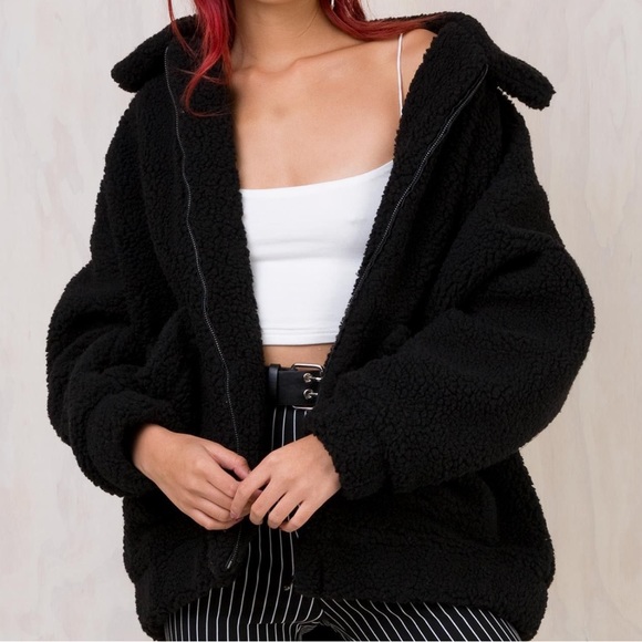 I.AM.GIA Pixie Black Sherpa Teddy Coat Jacket - Picture 3 of 9